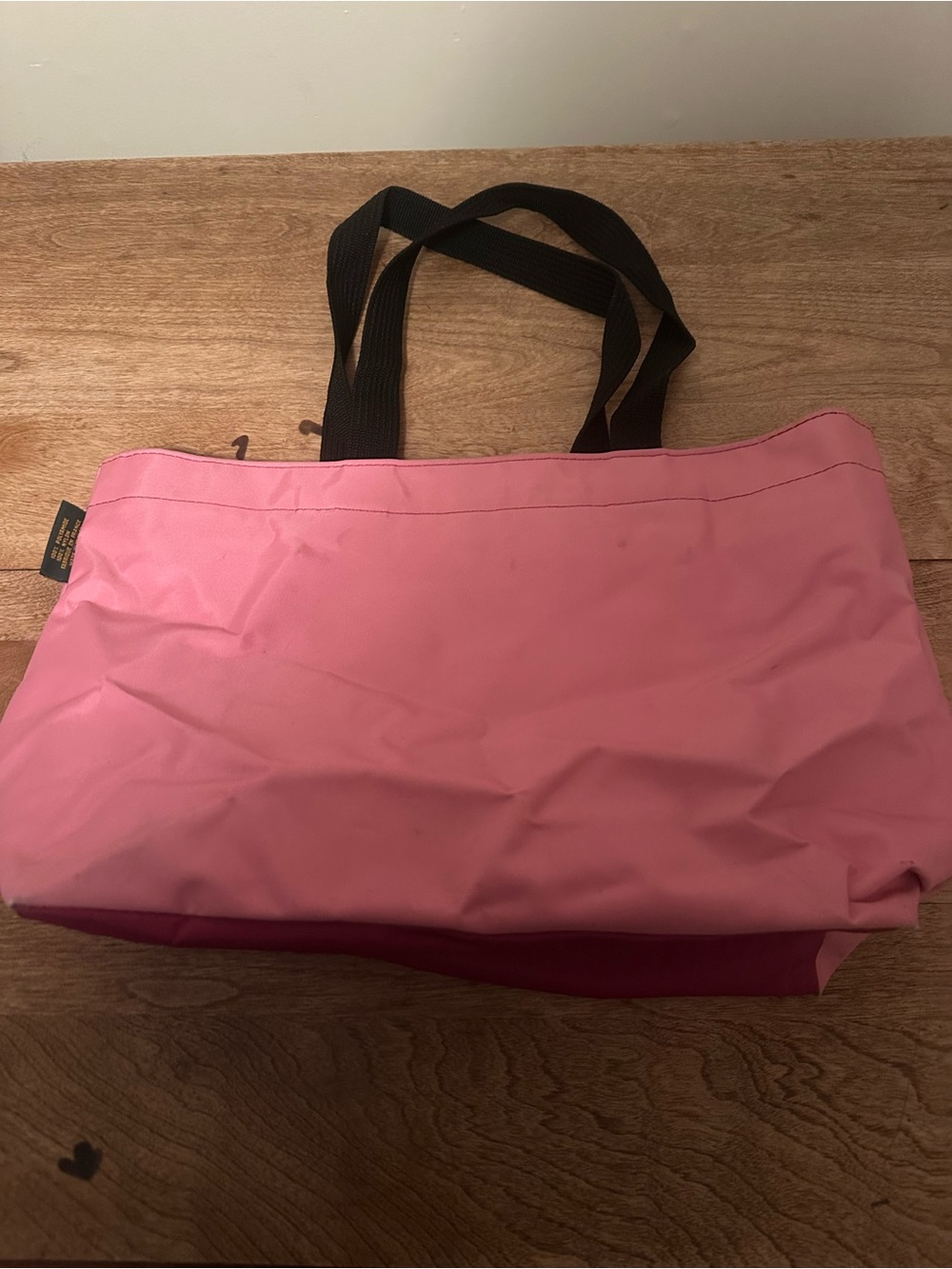 Herve Chapelier Two-Tone Pink Tote with Black Straps - Women's Carryall - Picture 4 of 11